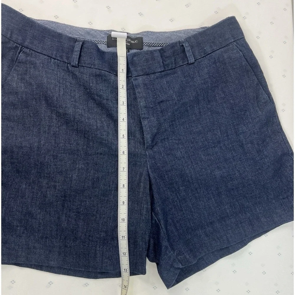 Banana Republic Hampton Tailored Chambray Shorts‎ Indigo Blue 6 Coastal Chic